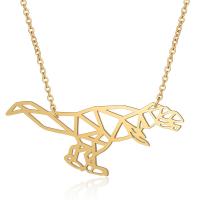 Titanium Steel Necklace, Dinosaur, for woman, more colors for choice, 52x21mm, Length:40 cm, 5PCs/Bag, Sold By Bag