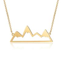 Titanium Steel Necklace, for woman, more colors for choice, 46x17mm, Length:40 cm, 5PCs/Bag, Sold By Bag