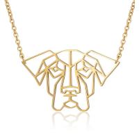 Titanstahl Halskette, Hund, für Frau, keine, 38x23mm, Länge:40 cm, 5PCs/Tasche, verkauft von Tasche