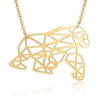 Titanium Steel Necklace, Orangutan, for woman, more colors for choice, 37x26mm, Length:40 cm, 5PCs/Bag, Sold By Bag