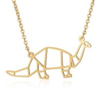 Titanium Steel Necklace, Dinosaur, for woman, more colors for choice, 40x19mm, Length:40 cm, 5PCs/Bag, Sold By Bag