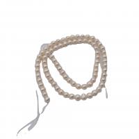 Runde ferskvandskulturperle Beads, Ferskvandsperle, du kan DIY, hvid, 5-6mm, Solgt Per 39 cm Strand