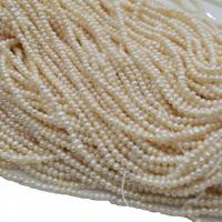 Runde ferskvandskulturperle Beads, Ferskvandsperle, du kan DIY, hvid, 2-2.5mm, Solgt Per 37-38 cm Strand