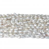 Perle perline Keishi coltivate d'acqua dolce, perla d'acquadolce coltivata naturalmente, Irregolare, DIY, bianco, 7x10mm, Venduto per 38-40 cm filo