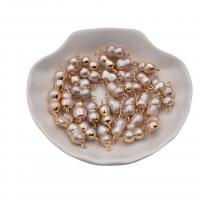 Perlas cultivadas de agua dulce Conector, con metal, Número 8, color mixto, 8-12mm, Vendido por UD