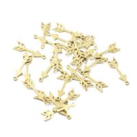 Brass Jewelry Pendants, arrowhead, plated, golden, 5.20x18.30x0.60mm, 50PCs/Bag, Sold By Bag