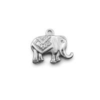 Stainless Steel Animal Pendants, Elephant, polished, silver color, 15x18mm, Sold By PC