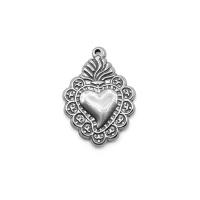 Stainless Steel Heart Pendants, polished, silver color, 23x31mm, Sold By PC