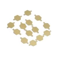 Messing smykker Connector, forgyldt, gylden, 10x15.90mm, 50pc'er/Bag, Solgt af Bag