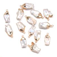 Freshwater Pearl Pendants, with Brass, Fish, gold color plated, Natural & fashion jewelry & DIY, 10x22-13x22mm, Sold By PC