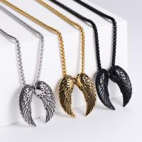 Stainless Steel Jewelry Necklace 304 Stainless Steel Wing Shape fashion jewelry & for man Length 23.62 Inch Sold By PC