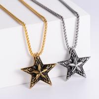 Stainless Steel Jewelry Necklace, 304 Stainless Steel, Star, plated, fashion jewelry & Unisex, more colors for choice, 48x45mm, Length:23.62 Inch, Sold By PC