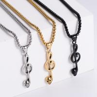 Stainless Steel Jewelry Necklace 304 Stainless Steel Music Note fashion jewelry & Unisex Length 23.62 Inch Sold By PC