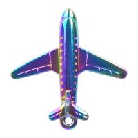 Κράμα ψευδάργυρου Μενταγιόν, Αεροπλάνο, επιχρυσωμένο, DIY, πολύχρωμα, 26x25mm, Μήκος 45 cm, Sold Με PC