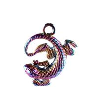 Tibetan Style Animal Pendants, Lizard, plated, DIY, multi-colored, 23x31mm, Length:45 cm, Sold By PC