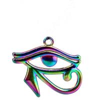 Tibetan Style Pendants, Eye, plated, DIY, multi-colored, 26x32mm, Length:45 cm, Sold By PC