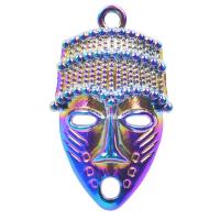 Zinc Alloy Pendants Mask colorful plated DIY multi-colored Length 45 cm Sold By PC