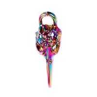 Zinc Alloy Skull Pendants plated DIY & Halloween Jewelry Gift multi-colored Length 45 cm Sold By PC