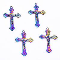 Zinc Alloy Pendants Crucifix Cross colorful plated DIY multi-colored Length 45 cm Sold By PC