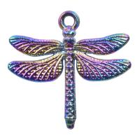 Tibetan Style Pendants, Dragonfly, colorful plated, DIY, multi-colored, 18x17mm, Length:45 cm, Sold By PC