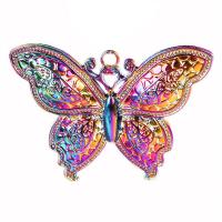 Tibetan Style Animal Pendants, Butterfly, colorful plated, DIY, multi-colored, 71x52x5mm, Length:45 cm, Sold By PC