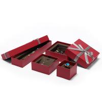 Jewelry Gift Box Leatherette Paper red Sold By PC