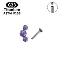 Titantium acciaio orecchino piercing, with Opale, Motivo geometrico, unisex & stili diversi per la scelta & Micro spianare cubic zirconia, Venduto da PC