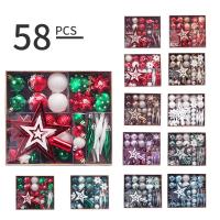 Plastic Christmas Tree Decoration, Christmas Design & mixed, more colors for choice, 250x220x55mm, Sold By Set