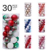 Plastic Christmas Tree Decoration, Round, Christmas Design, more colors for choice, 300x160x160mm, Sold By Set