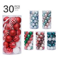 Plastic Christmas Tree Decoration, Round, Christmas Design, more colors for choice, 310x159x159mm, Sold By Set