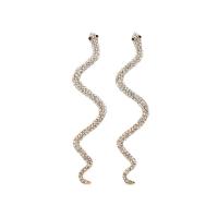 Rhinestone Earring Zinc Alloy Snake plated for woman & with rhinestone Sold By Lot