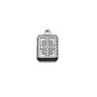 Stainless Steel Pendants, Square, polished, silver color, 12x18mm, Sold By PC