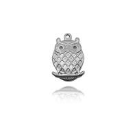 Stainless Steel Animal Pendants, Owl, polished, silver color, 15x23mm, Sold By PC