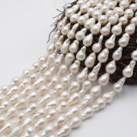 Perles nacres baroques de culture d'eau douce , perle d'eau douce cultivée, larme, DIY, blanc, 8-15mm, Vendu par 38-40 cm brin