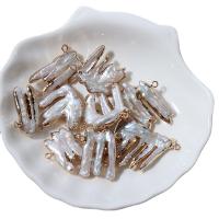 Connector Brass Κοσμήματα, Ορείχαλκος, με Μαργαριτάρι του γλυκού νερού, μικτά χρώματα, 20mm, Sold Με PC