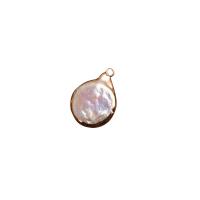 Freshwater Pearl Pendants Brass with Freshwater Pearl mixed colors 16-17mm Sold By PC
