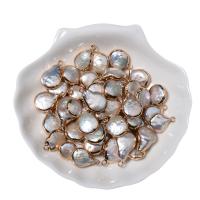 Pendentifs perles d'eau douce, laiton, avec perle d'eau douce cultivée, couleurs mélangées, 12x16mm, Vendu par PC