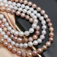 Perles nacres baroques de culture d'eau douce , perle d'eau douce cultivée, Rond, DIY, plus de couleurs à choisir, 10mm, 38PC/brin, Vendu par 39 cm brin