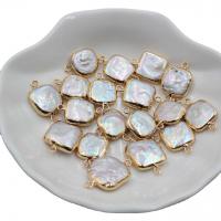 Perlas cultivadas de agua dulce Conector, con metal, Cuadrado, color mixto, 12-13mm, Vendido por UD
