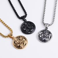 Stainless Steel Jewelry Necklace 304 Stainless Steel Round plated fashion jewelry & for man Length 23.62 Inch Sold By PC