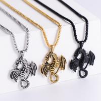 Stainless Steel Jewelry Necklace, 316 Stainless Steel, Dragon, fashion jewelry & for man, more colors for choice, 46x38mm, Length:23.62 Inch, Sold By PC