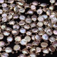 Freshwater Pearl Kontaktdon, med Mässing, guldfärg pläterade, Naturligt & mode smycken & DIY, 10x15-12x18mm, Säljs av PC