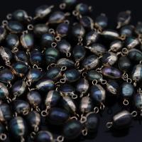 Perlas cultivadas de agua dulce Conector, con metal, Óvalo, chapado en color dorado, Natural & Joyería & Bricolaje, 8x16-10x18mm, Vendido por UD