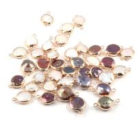 Sladkovodní Pearl Konektor, s Mosaz, barva pozlacený, Přírodní & módní šperky & DIY, více barev na výběr, 10-12mm, Prodáno By PC