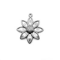 Pendentif fleur en acier inoxydable, bijoux de mode, protéger l'environnement, sans nickel, plomb et cadmium, Vendu par PC