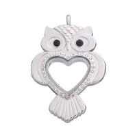 Floating Charms Pendant Zinc Alloy with Glass Owl plated DIY & with rhinestone Sold By PC