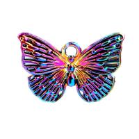 Tibetan Style Animal Pendants, Butterfly, plated, DIY, multi-colored, 18x13x2mm, Length:45 cm, Sold By PC