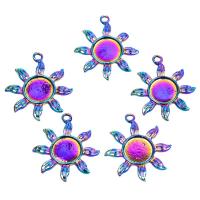 Zinc Alloy Pendants Sunflower plated DIY multi-colored Length 45 cm Sold By PC