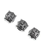 Stainless Steel Beads, Clock, anoint, DIY & blacken, black, 9.40x7.80mm, Sold By PC