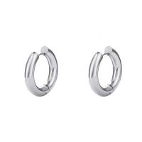 Stainless Steel Huggie Hoop Earring, plated, for woman, more colors for choice, 26x5mm, Sold By Pair